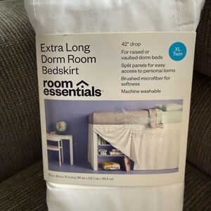 Room Essentials White Extra Long Dorm Bedskirt